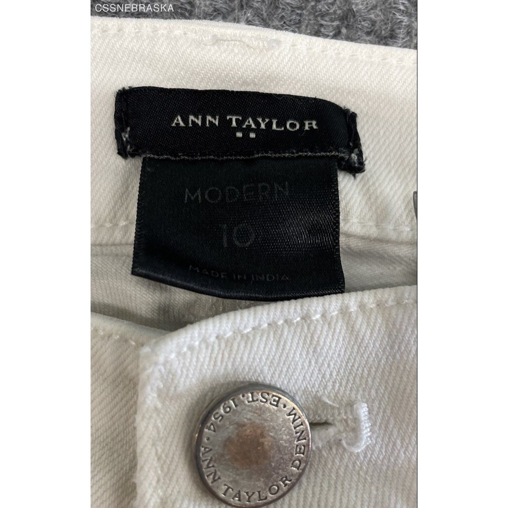 Ann Taylor Women's White Modern Fit Denim Jeans Sz 10 - Picture 5 of 9